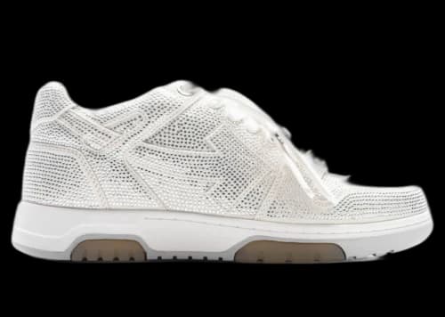 OFF-WHITE Out Of Office OOO Low Tops Silver Strass