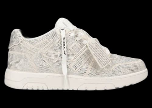OFF-WHITE Out Of Office "OOO" Low Tops Strass White