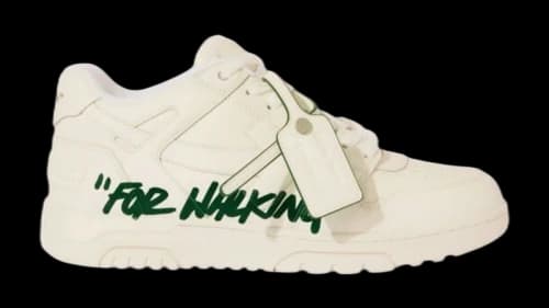 OFF-WHITE Out Of Office For Walking Low Tops White Green