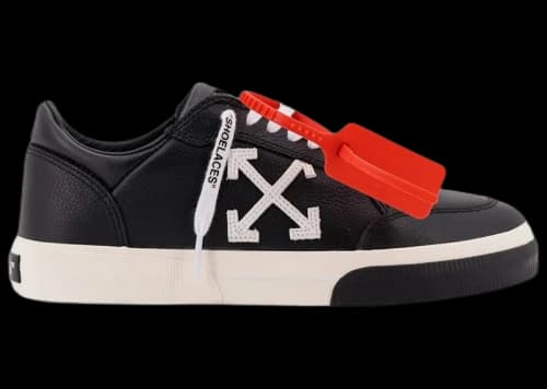 OFF-WHITE New Low Vulcanized Black Leather White