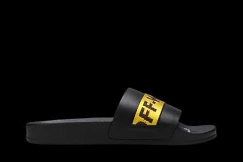 Off-White Industrial Sliders 'Black Yellow'