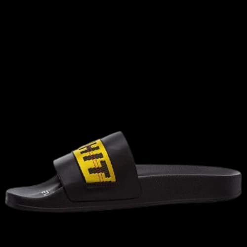 Off-White Industrial Tape Slides Slippers Black/Yellow
