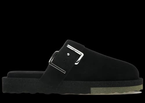 OFF-WHITE Sponge Buckle Slippers Black Khaki