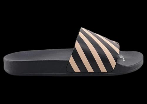 OFF-WHITE Diag Slider Black Beige