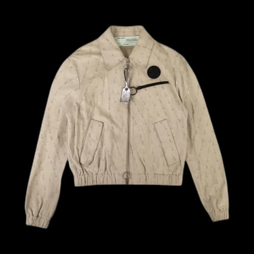 Off-White Arrows Leather Jacket 'Beige'