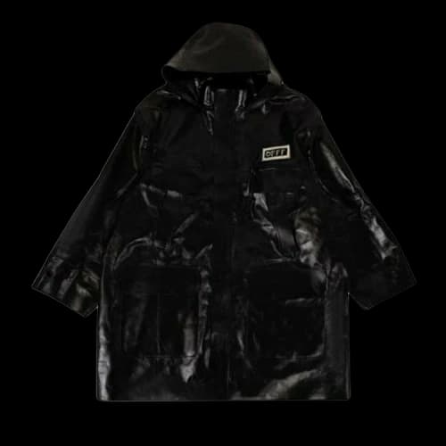 Off-White Leather Coverall Long Coat 'Black'