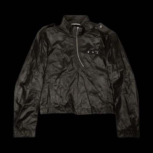 Off-White Logo Leather Windbreaker 'Black'