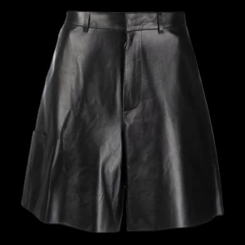Off-White SS21 Leather Cargo Shorts Loose Fit Black