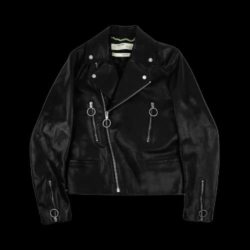Off-White Leather Arrows Biker Jacket 'Black'