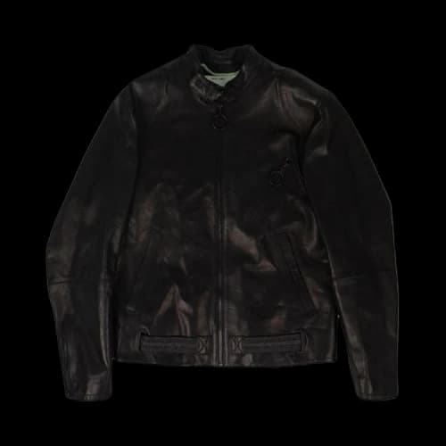 Off-White Arrow Leather Jacket 'Black/Silver'