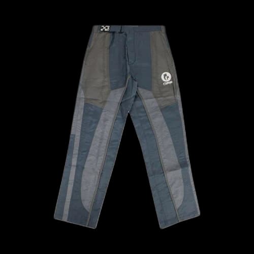 Off-White Splicing Straight Casual Long Pants Version Blue