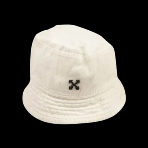 Off-White Logo Frayed Edge Bucket Hat 'White'
