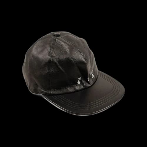 Off-White Logo Leather Baseball Cap 'Black'