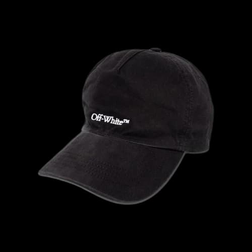 OFF-WHITE Bookish Logo Embroidered OBaseball Velcro Strapback Cap Black/White