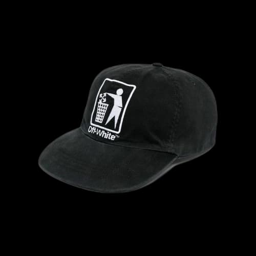 OFF-WHITE Trash Logo Cap Black/White