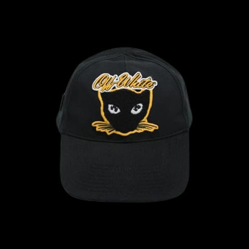 Off-White Cat Varsity Baseball Cap 'Black/Yellow'