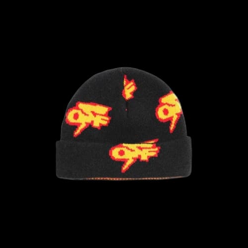 Off-White Thunder Beanie 'Black/Yellow'