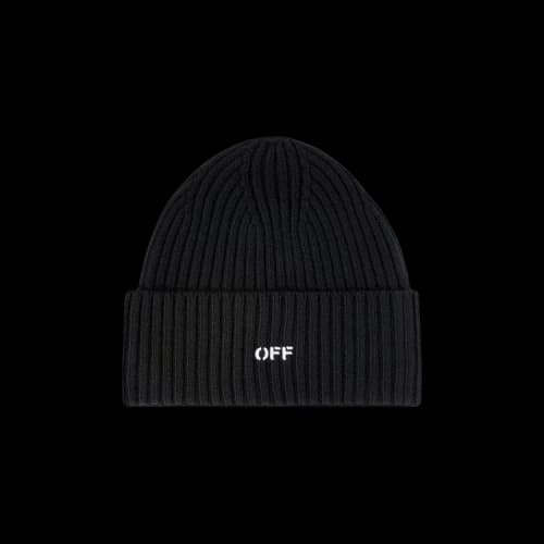 OFF-WHITE Offstamp Loose Knit Beanie Black/White