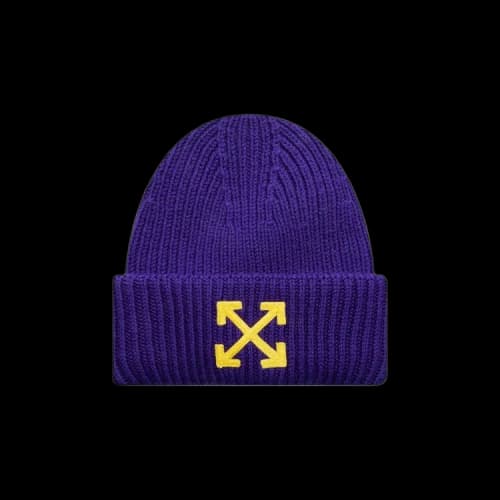 Off-White Arrow Ribbed Beanie 'Purple/Lime'