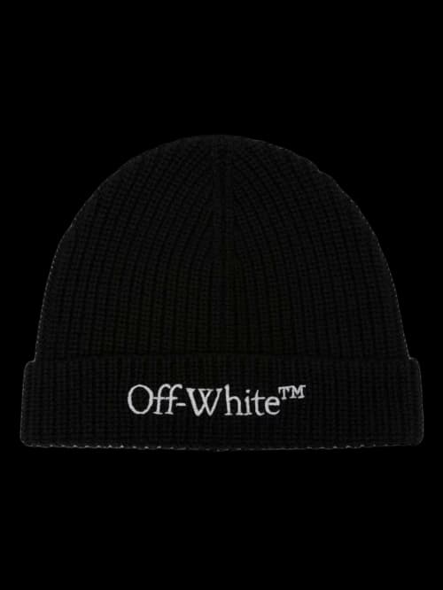 Off-White Bookish Classic Knit Beanie Black/White