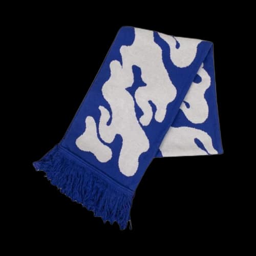 Off-White Wavy Logo Knit Scarf 'Blue'