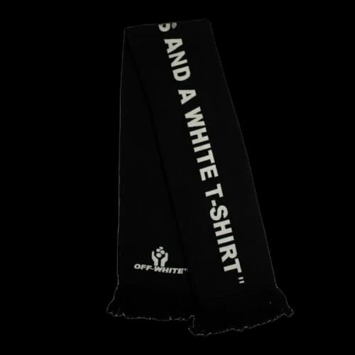 Off-White Hands Slogan Knit Scarf 'Black'