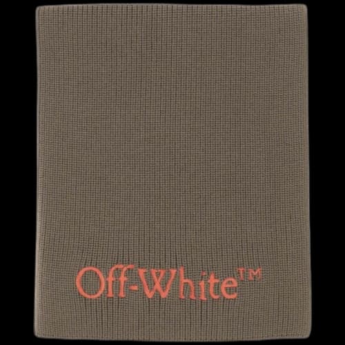 Off-White Bookish Knit Scarf Olive Green/ Red