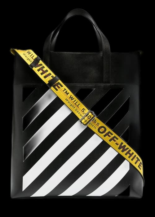 OFF-WHITE Diag Striped Industrial Belt Strap Tote Black/White
