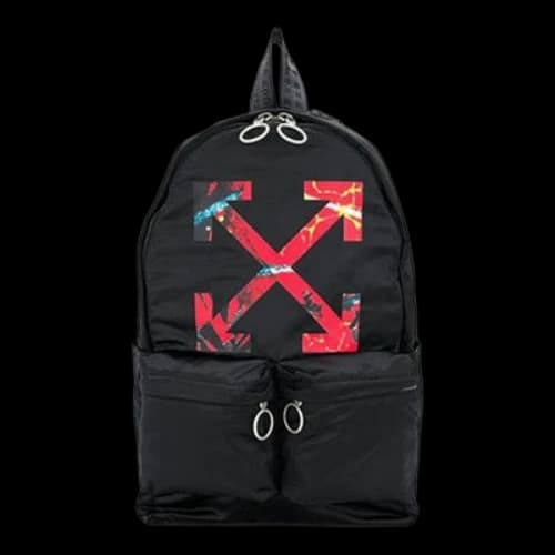 Off-White Nylon Arrow Printing Backpack Black