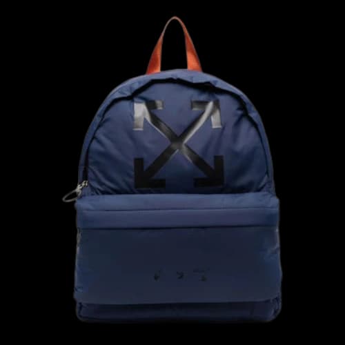 Off-White logo Printing Backpack Unisex Blue
