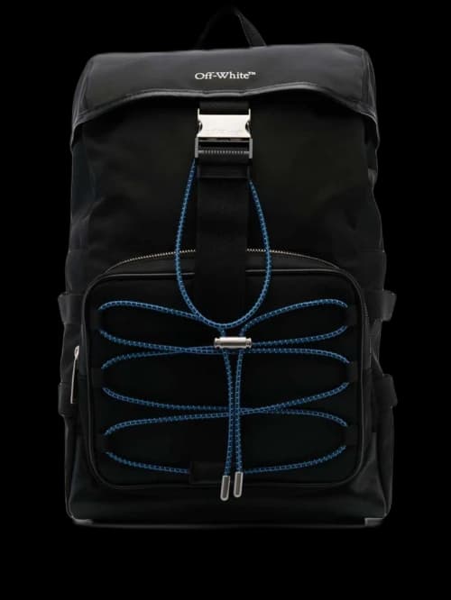 Off-White Courrie Flap Drawstring Backpack Black/Multicolour