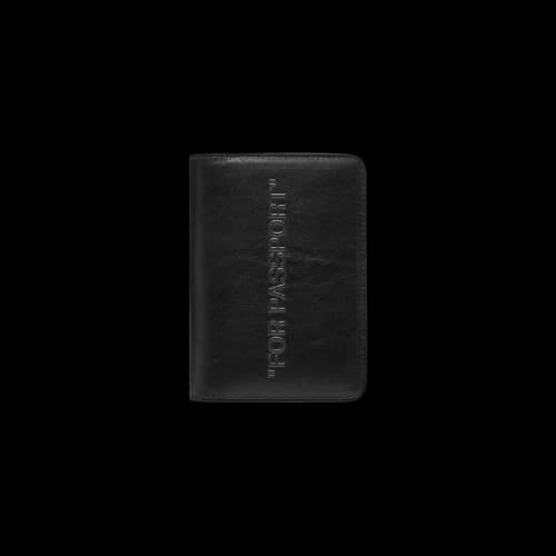 Off-White Debossed Quote Passport Holder 'Black'