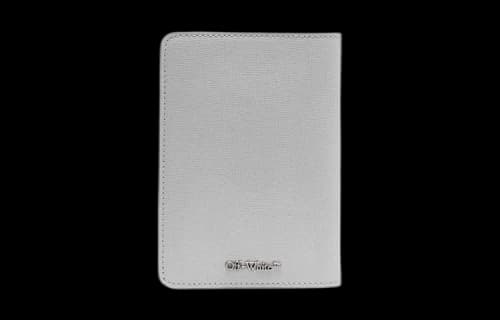Off-White 21 New Metallic Micro Mark LOGO Printing Cortex Card Holder Wallet Elephant Gray