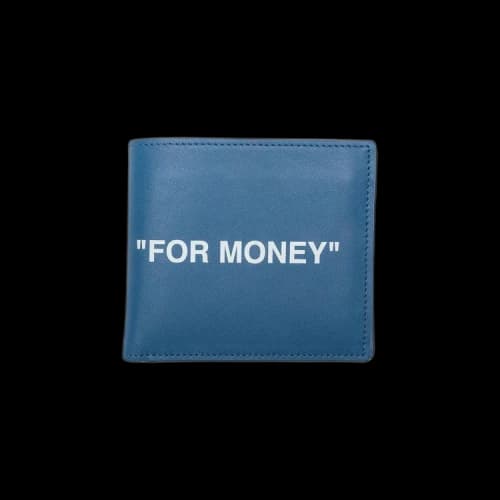 Off-White Quote Bifold Wallet 'Blue/White'