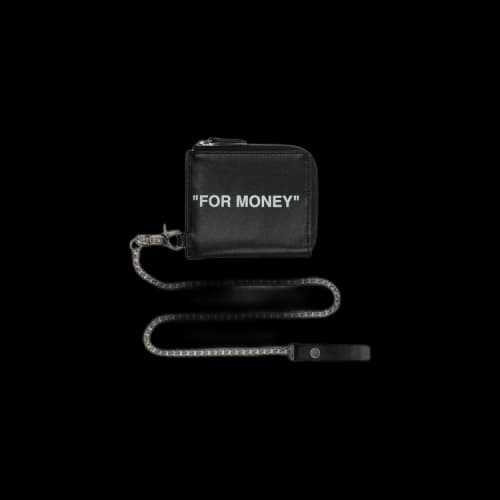 Off-White Quote Chain Wallet 'Black/White'