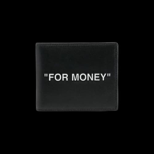 Off-White Quote "FOR MONEY" Bifold Wallet Black/White