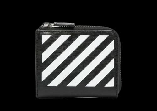 Off-White Diag Print (4 Card Slot) Zip Wallet Black/White