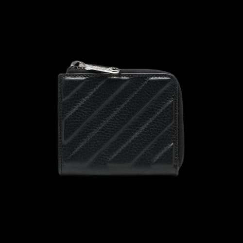 Off-White Binder Leather Card Holder Black