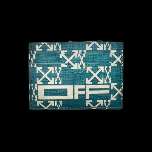 OFF-WHITE Zipped Monogram Card Case Green