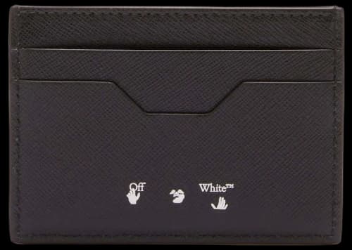OFF-WHITE Card Case Binder Diag Saff Black/White