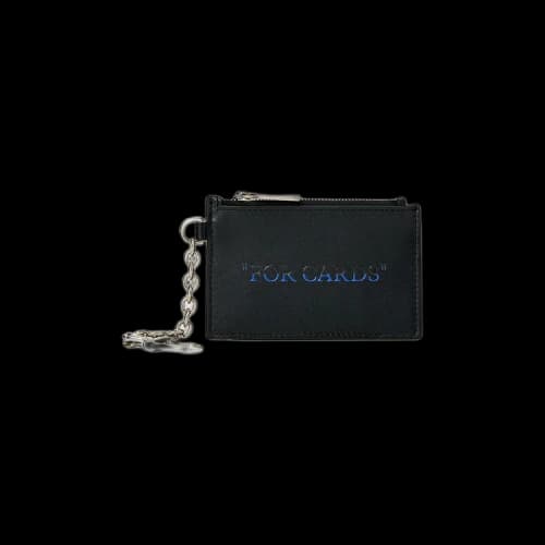 OFF-WHITE "FOR CARDS" Quote Bookish Key Ring Card Case Black/Blue