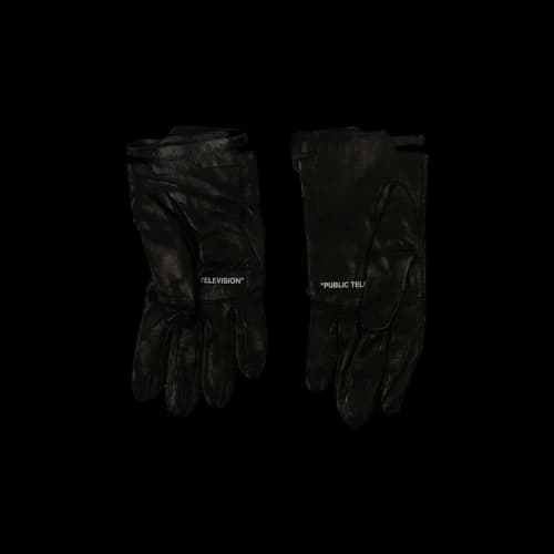Off-White Leather Tag Driver Gloves 'Black'