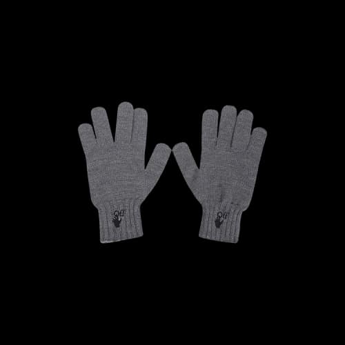 OFF-WHITE Hand Off Wool Gloves Grey