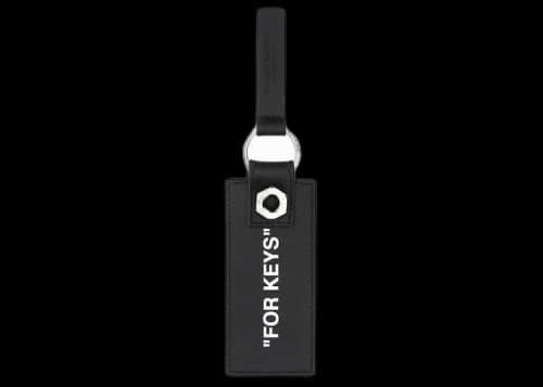 OFF-WHITE "FOR KEYS" Quote Printed Keyring Black/White