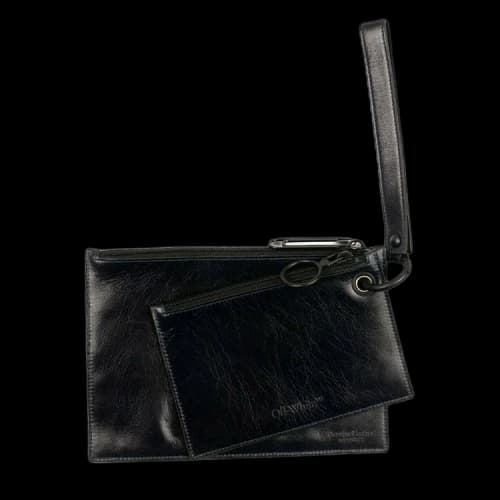 Off-White Leather Double Pouch Bag 'Navy'