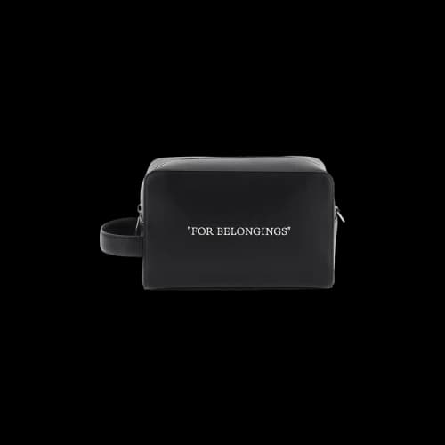 Off-White Quote Toiletry Pouch Bag 'Black/White'