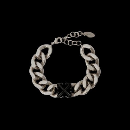 Off-White Enamel Arrow Bracelet 'Silver/Black'