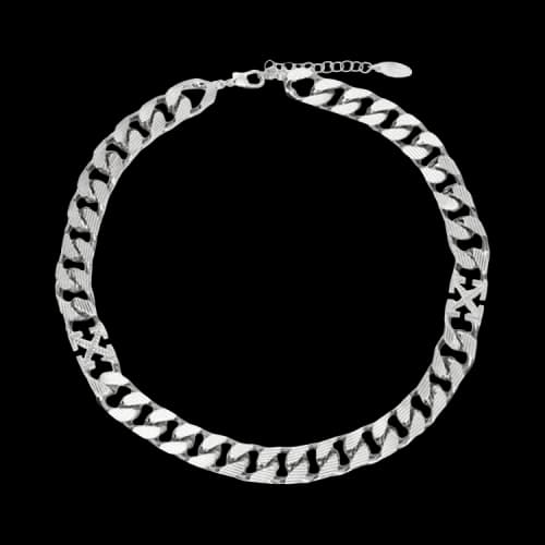 Off-White Arrow Chain Textured Necklace 'Silver'