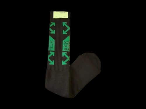 OFF-WHITE DSM 2 Drop Socks Black/Green