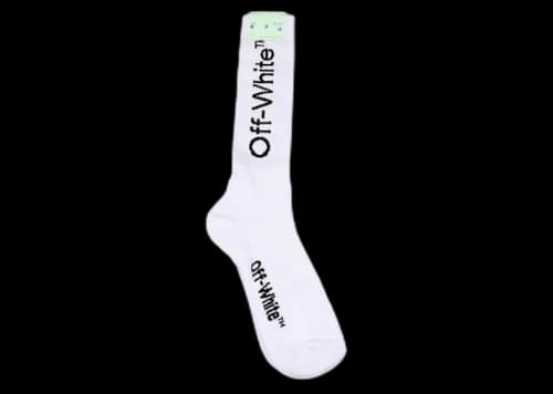 OFF-WHITE Diag Mid Length Socks White/Black